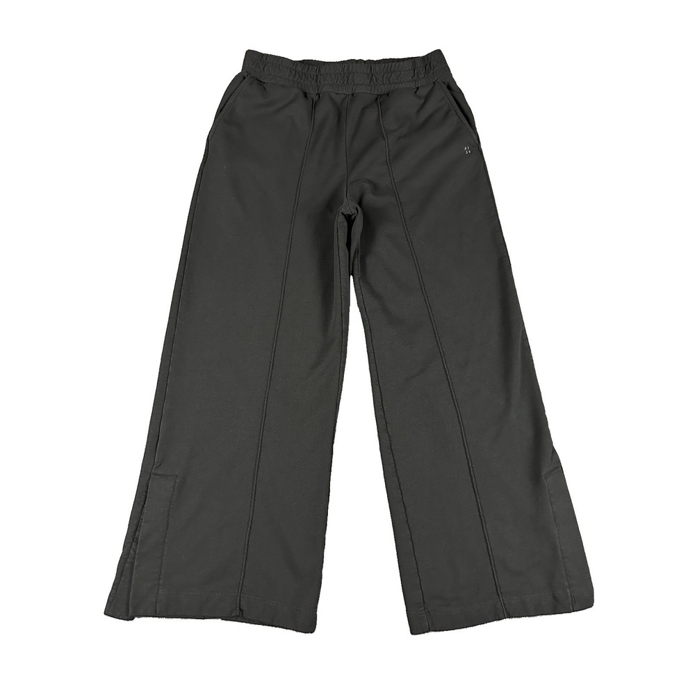 Sweaty Betty After Class Split Hem Wide Leg Sweat Pants Size 12 Black